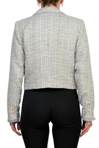 Elie Tahari - Women's Long Sleeve Tweed Metallic Jacket