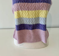 Autumn Cashmere Women's Chevron Stitch Rainbow Sweater in pastel - women's shirt - detail view