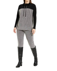 Joseph Ribkoff Matching Pant And Top Set in black off white - women's sleepwear