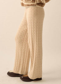 Promesa - Cable Knit Wide-Leg Sweater Pants