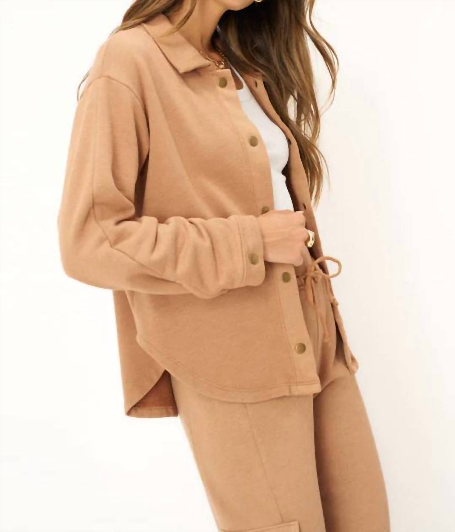 Project Social T - Nydia Snap Front Collared Jacket