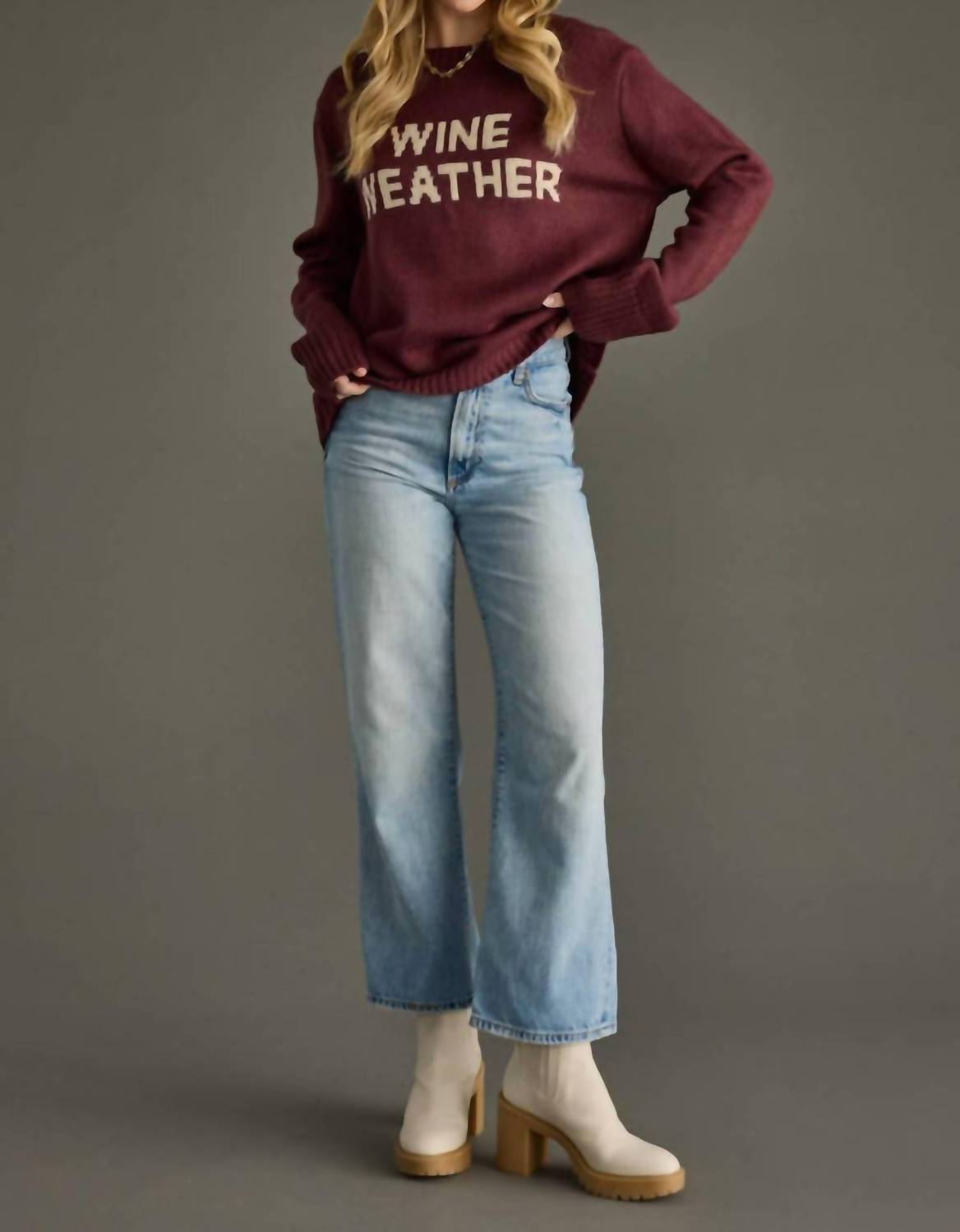 Panache Apparel Wine Weather Sweater in merlot - women's sweater - view 4