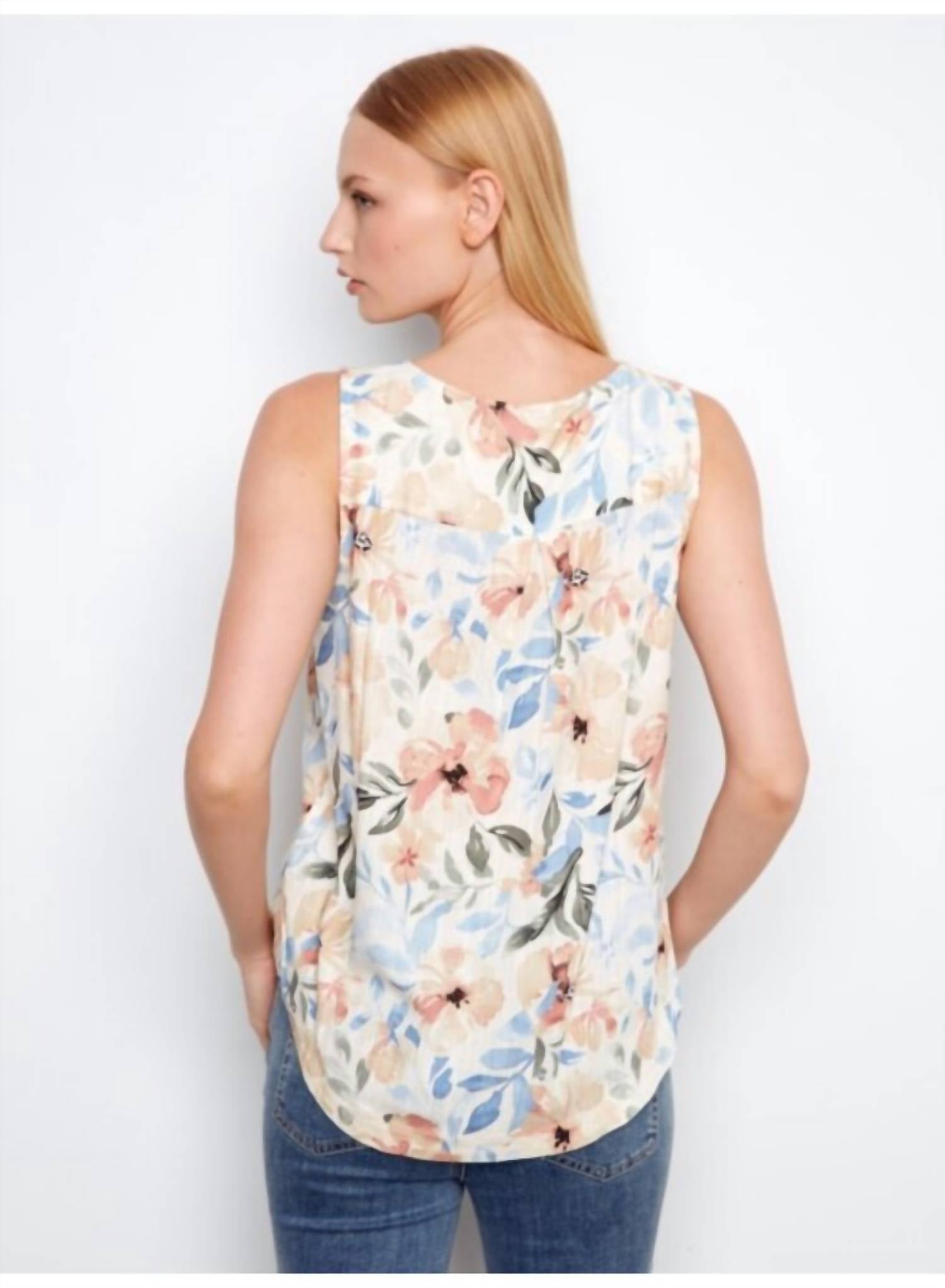Charlie B - Floral Printed Linen Blouse