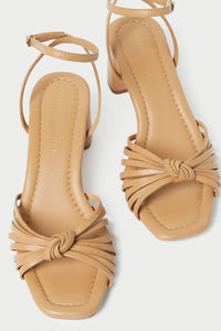 Loeffler Randall - Women's Olivia Leather Knot Mid Heel Sandal