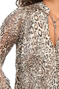 Veronica M - Leopard Chiffon Top Blouse