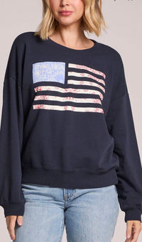 Chaser - Flag Adornment Long Sleeve Sweatshirt