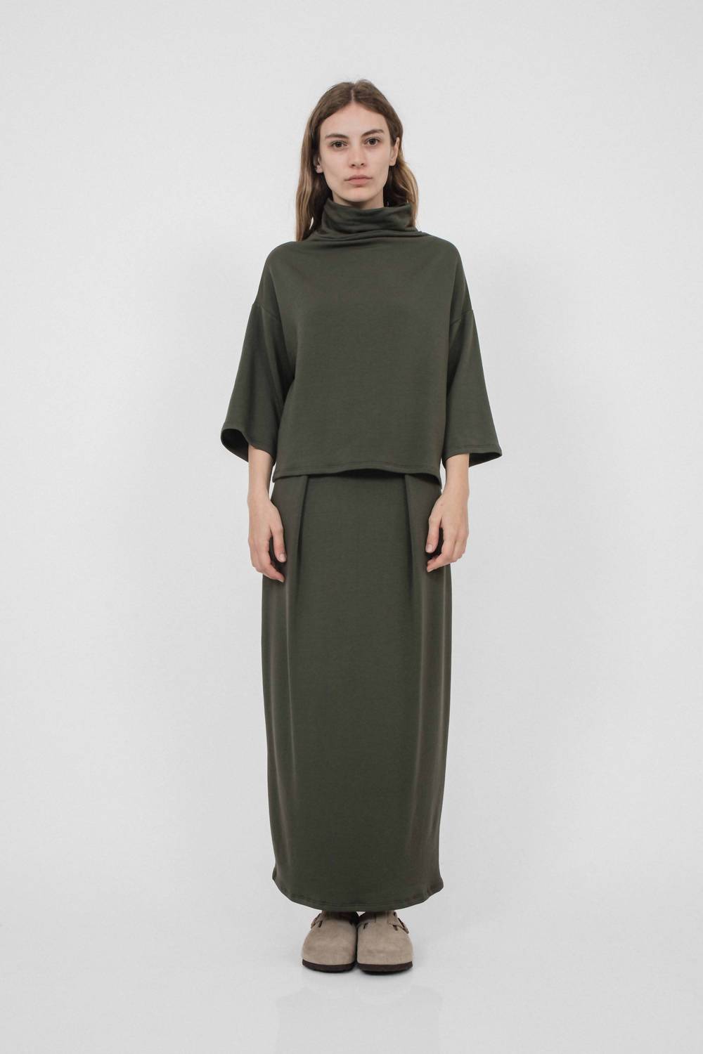 Corinne Collection Bucket Sweater in artichoke - women's sweater - alternate view