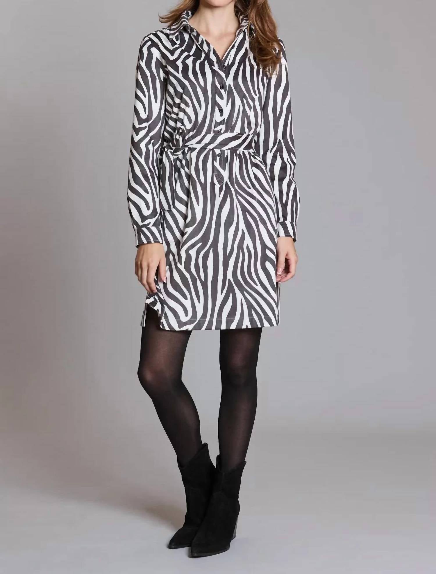 Tyler Boe - Zebra Faux Suede Shirt Dress