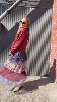 Way - Mesh Tiered Midi Skirt