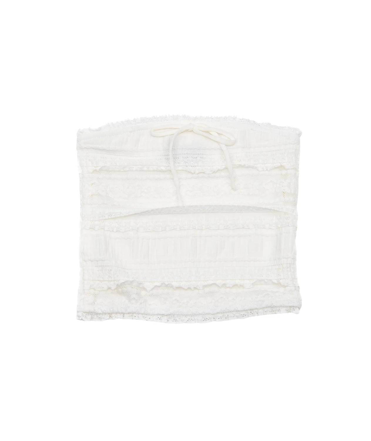 Fbz - Carrie Ruffle Line Lace Tube Top
