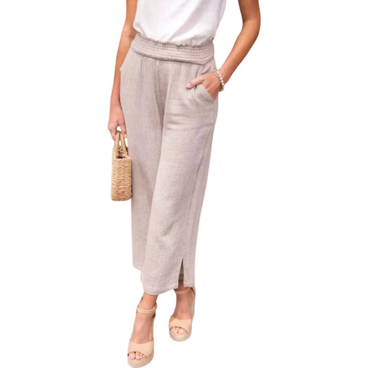 Amaryllis - Cotton Side Slit Cropped Pants