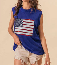 Bibi - Usa Flag Sequin Top