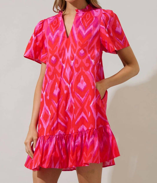 Sugarlips - Blevin Ikat Celeste Mini Dress
