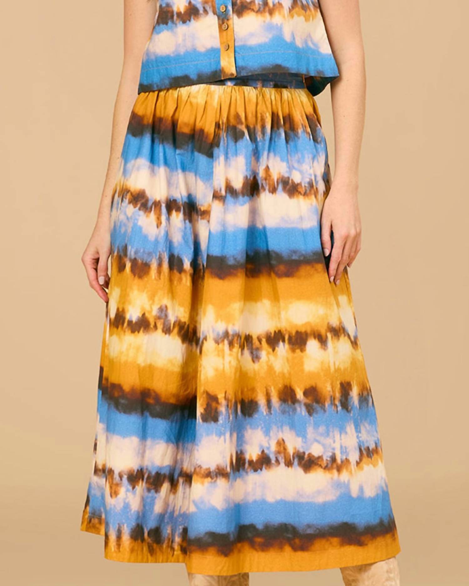 Olivia by Livro Kit Midi Skirt in golden ombre - women's skirt - detail view