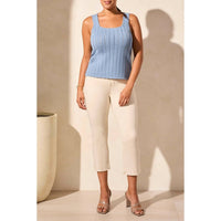 TRIBAL Knit Tank Top in scuba blue - women's tank top - view 4