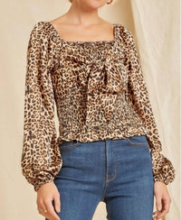 Andree By Unit - Satin Leopard Woven Top