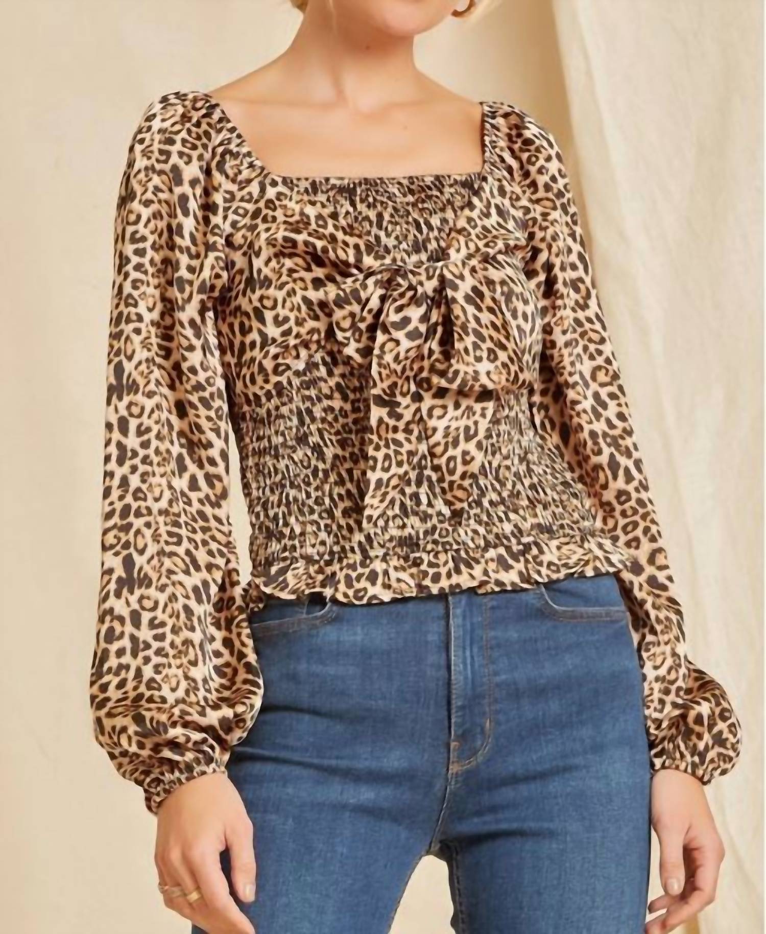 Andree By Unit - Satin Leopard Woven Top