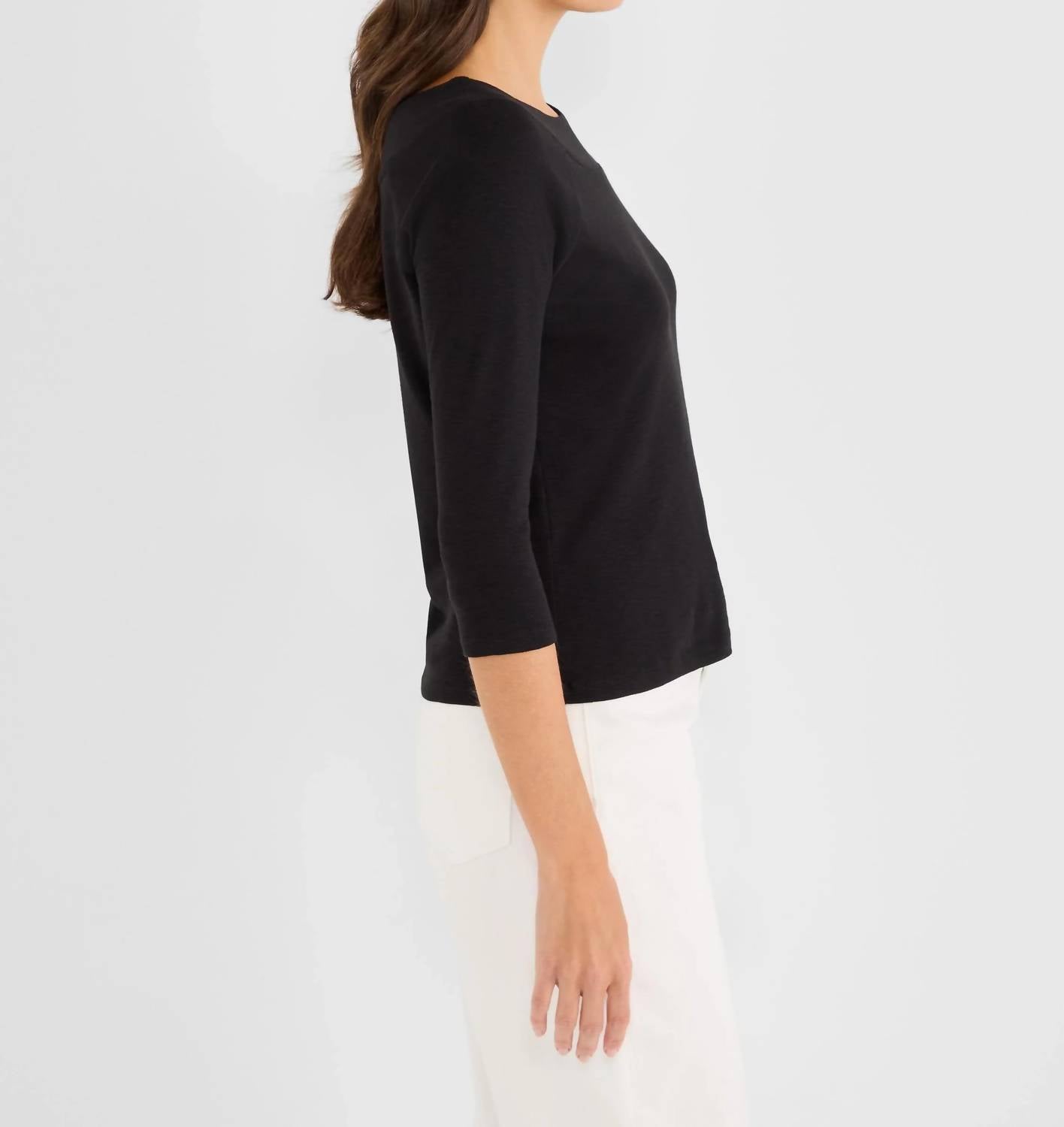 Nic + Zoe - 3/4 Sleeve Boat Neck Tee