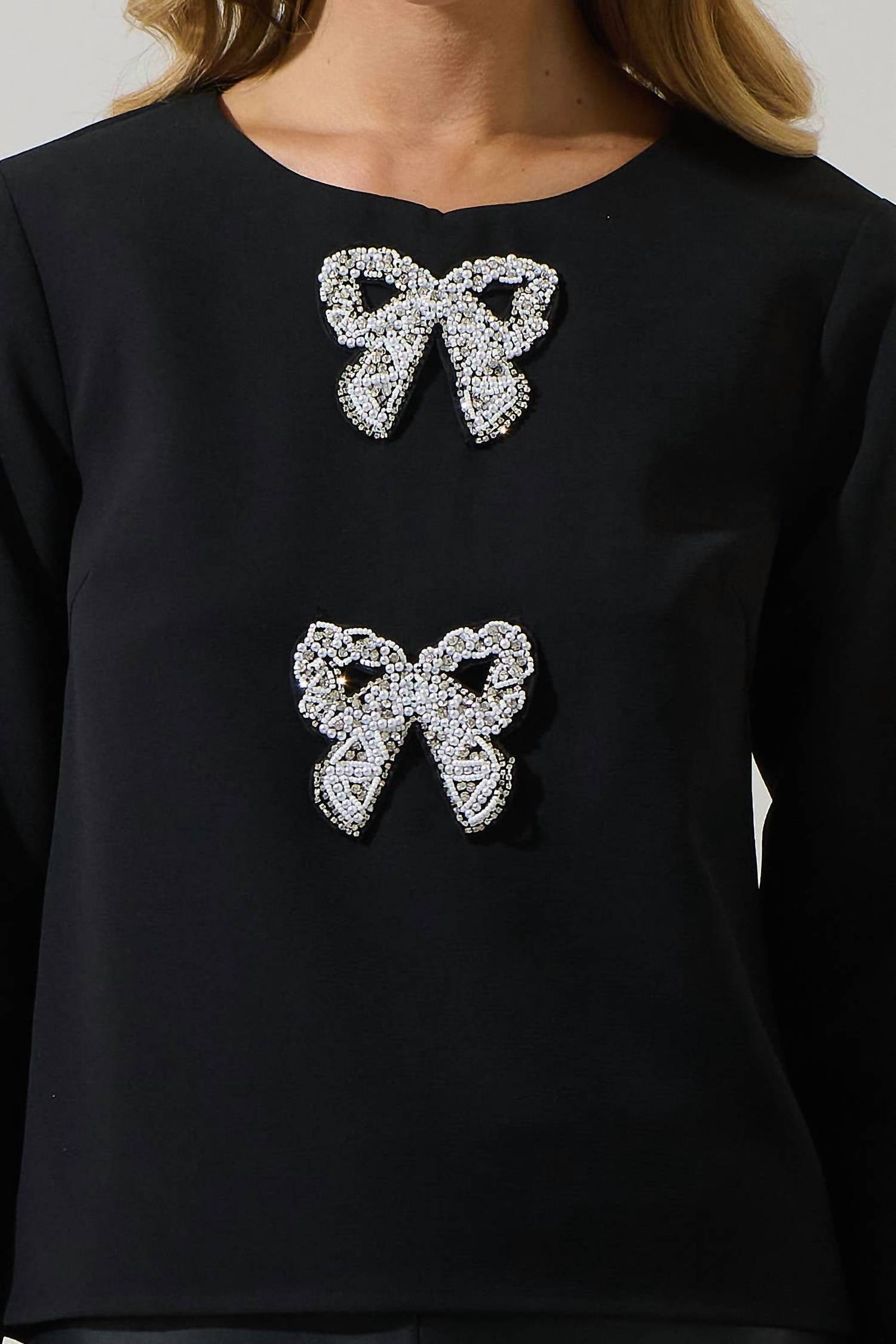 Sugarlips - Kaida Bow Lumie Long Sleeve Top