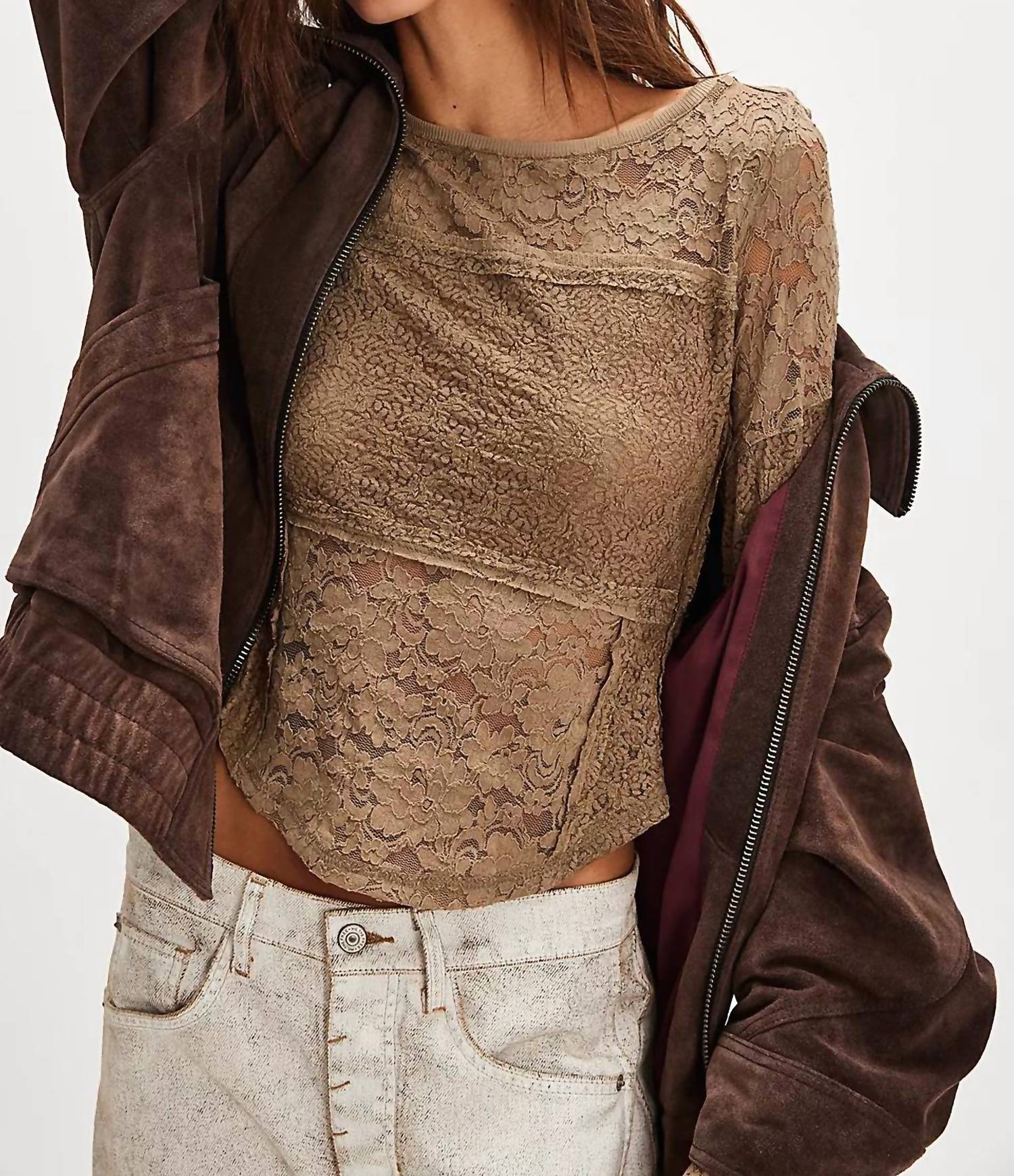 Free People - Lace Layering Long Sleeve Top