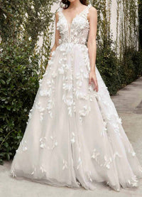 Andrea & Leo Couture - Liza Floral Applique Wedding Dress