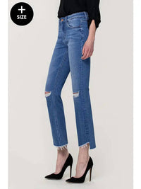 Flying Monkey - Mid Rise Mini Flare Jeans - Plus