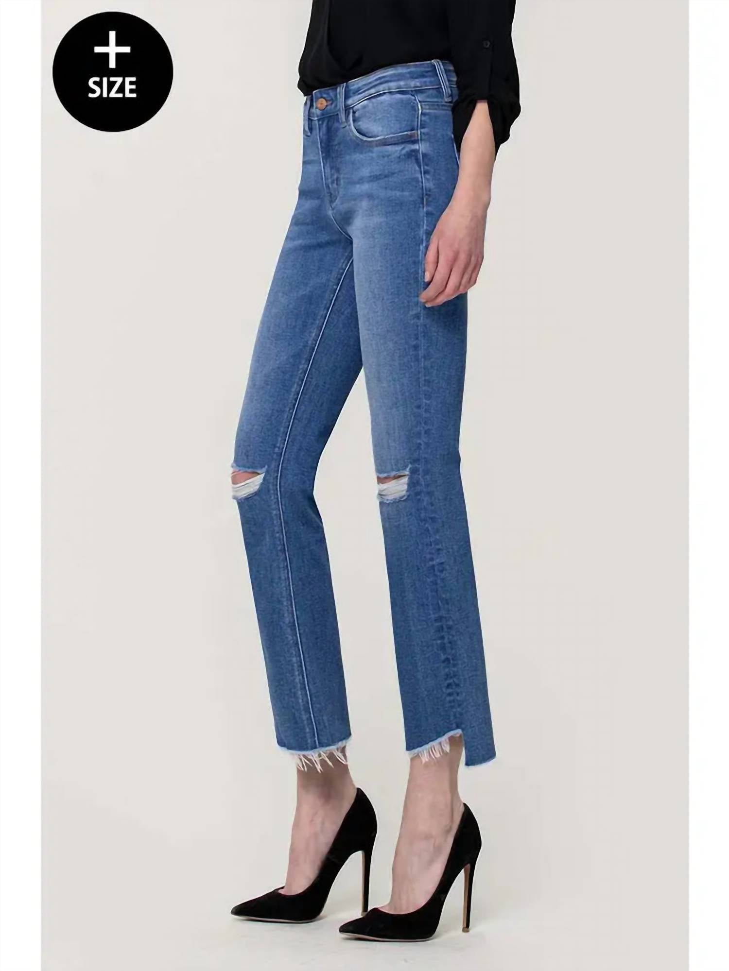 Flying Monkey - Mid Rise Mini Flare Jeans - Plus