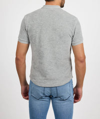 Monfrere Pierce Towel Terry Polo Shirt in light grey - men's shirt - alternate view