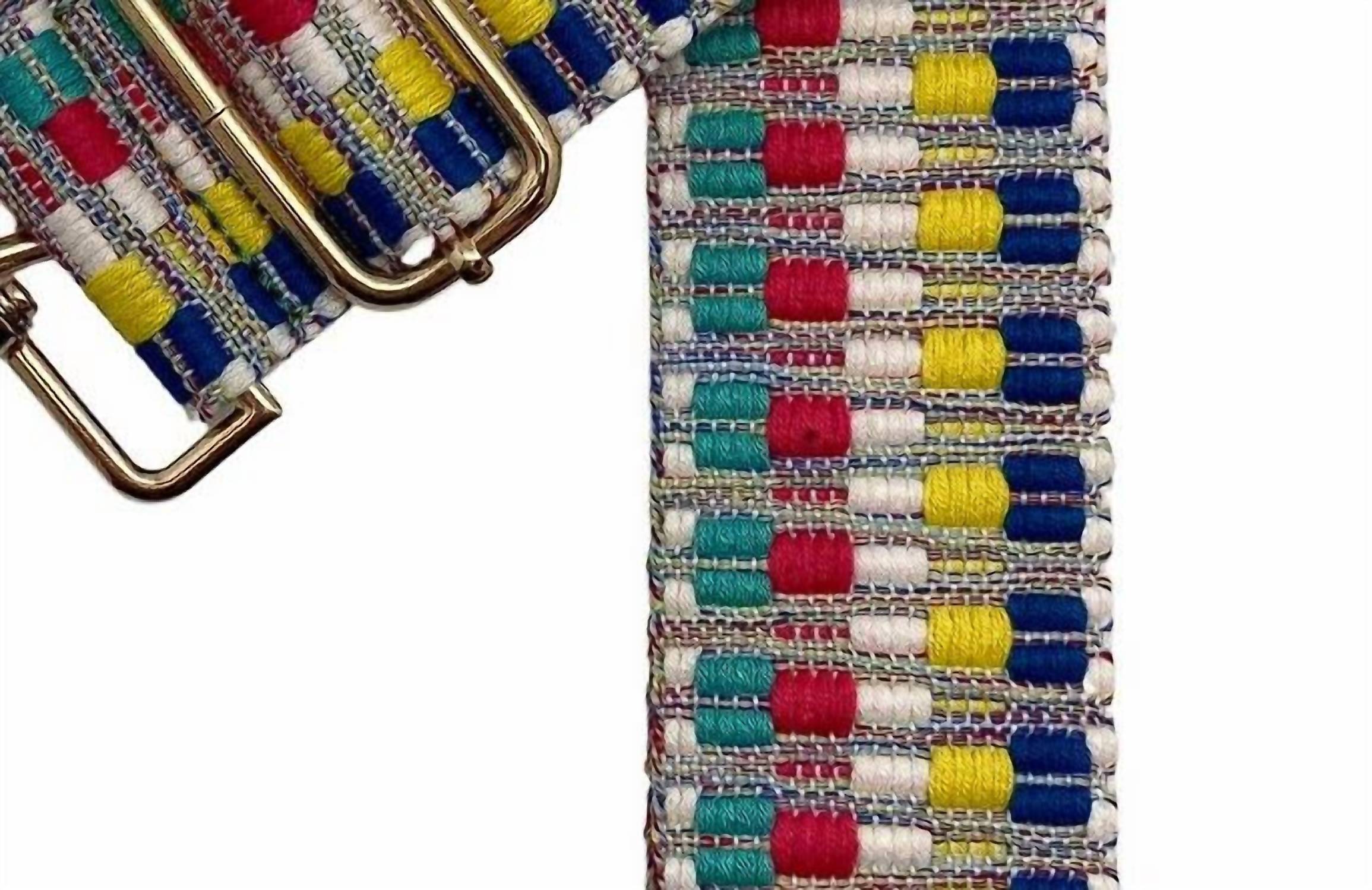 Cthru Women's Multicolor Kota Woven Boho Adjustable Crossbody Bag Strap in summer soltice - women's item - detail view