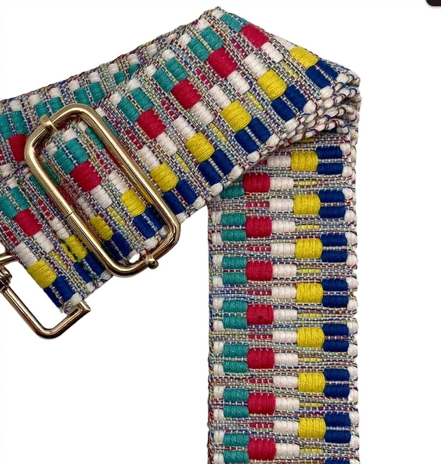 Cthru Women's Multicolor Kota Woven Boho Adjustable Crossbody Bag Strap in summer soltice - women's item - alternate view