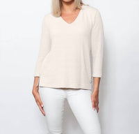 Sno Skins - Seersucker Knit V-neck Top