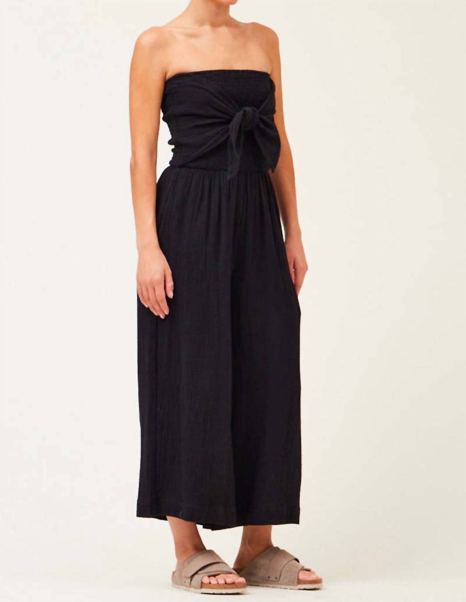 Grade & Gather - Tie Front Gauze Jumpsuit