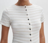 Rag & Bone - Knit Strp Button Tee