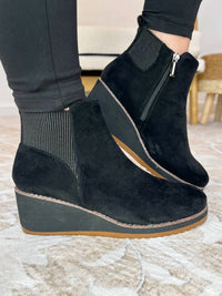 Corkys Footwear - Women's Let's Get Lost Faux Suede Wedge Booties