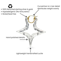 Gold & Honey - Women's Star Bamboo Lucite Hoop Earrings