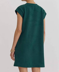 Entro - Quilted Round Neck Sleeveless Mini Dress