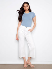 Charlie B - Cropped Wide Leg Colored Twill Pant