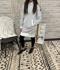 Wanakome - Long Stripe Hoodie Dress