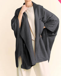 Davi & Dani - Heavy Knit Loose Jacket Cardigan - Plus