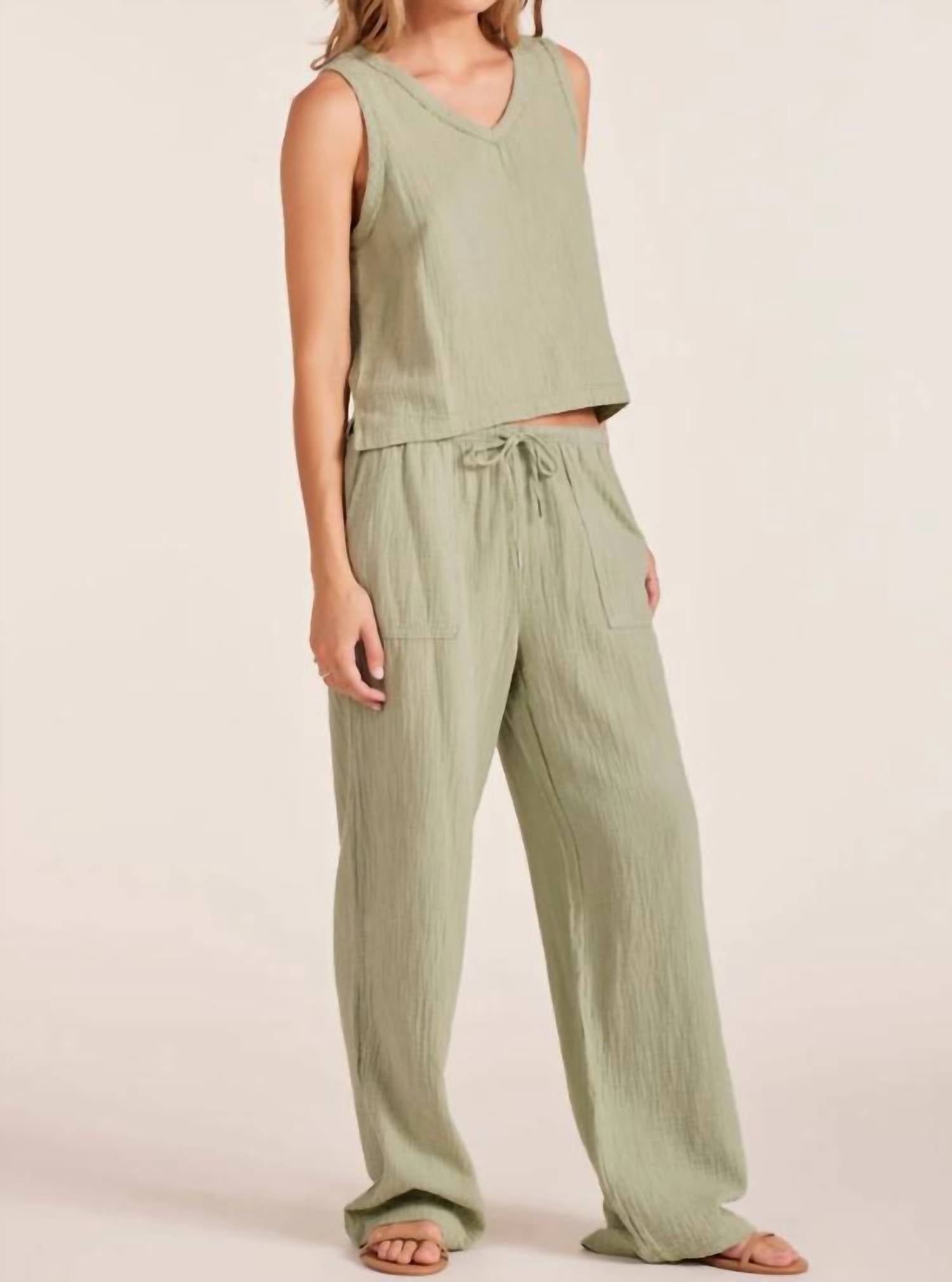 Bobi - V Neck Raw Edge Tank Top
