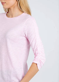 Elliott Lauren - Crissy Crew Neck Ruched Sleeve Tee