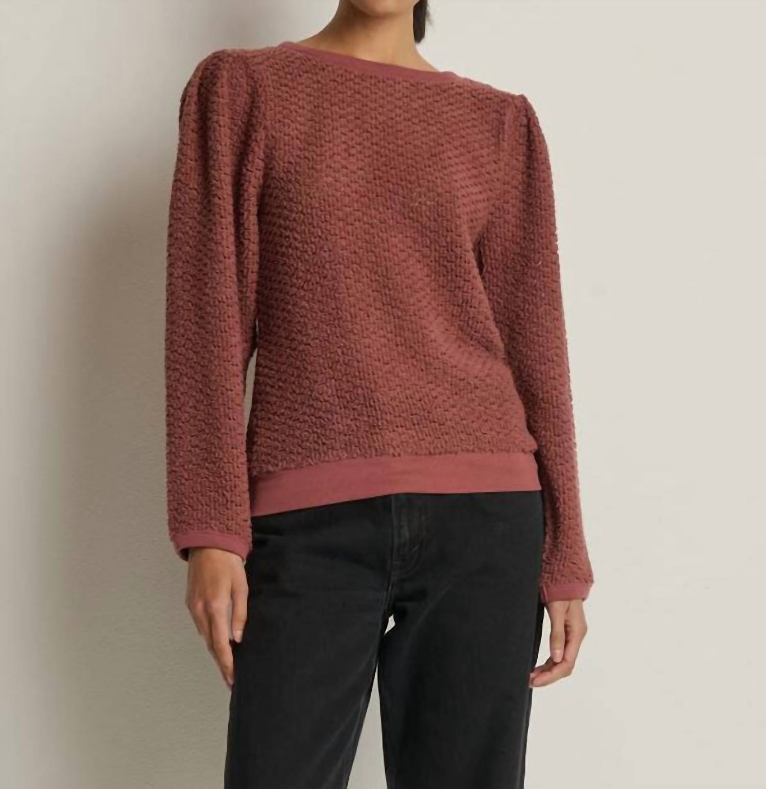Nation LTD Etta Lace Popover Top in stallion - women's long sleeve top