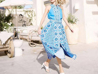 Ciebon - Leena Printed Halter Midi Dress
