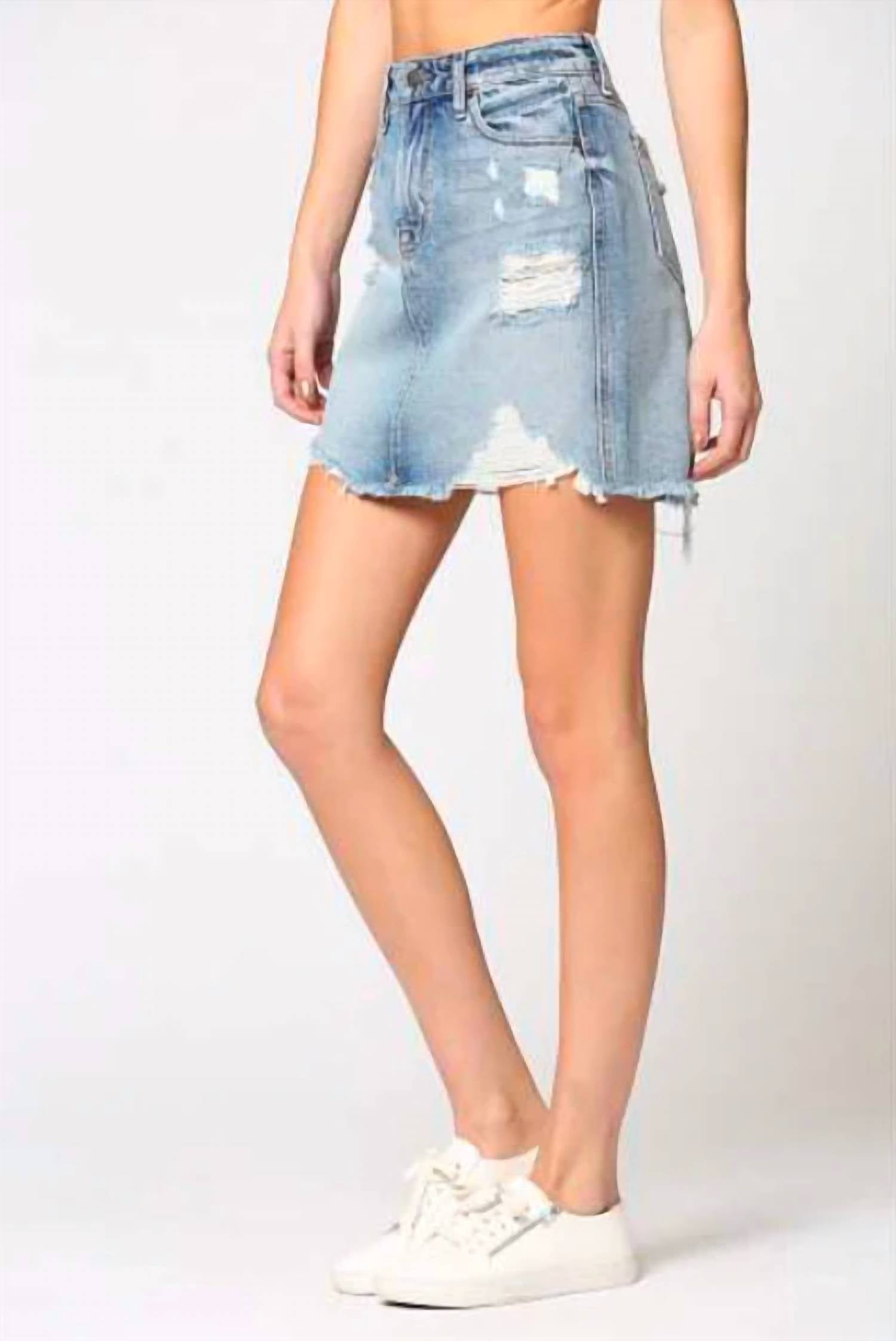 Hidden - Distressed Mini Skirt