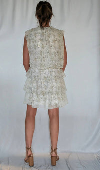 In February - Floral Chiffon Dress With Ruffles