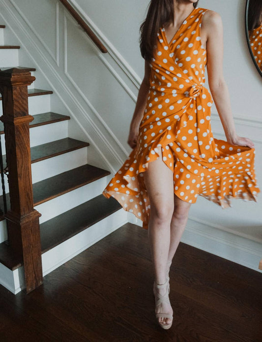 Epretty - Sweetest Thing Polka Dot Wrap Midi Dress