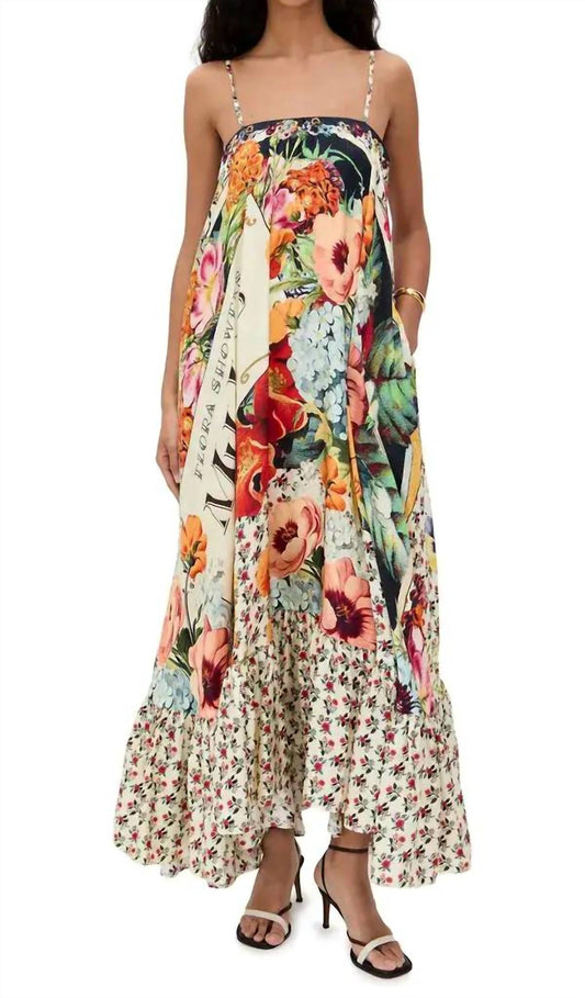 Camilla - Aromatic Amor Strapless Maxi Dress with Ruffle Hem