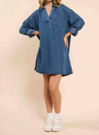 Sadie & Sage - It's Pouring Denim Mini Dress