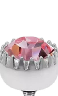 Qudo Women's London Big 10.5mm Jewelry Topper in light rose silver - women's jewelry - detail view
