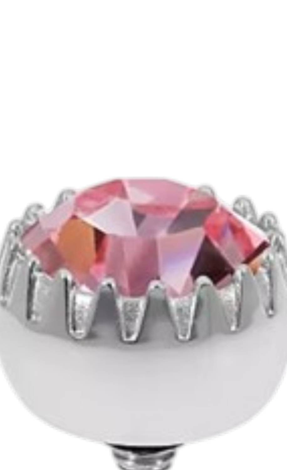 Qudo Women's London Big 10.5mm Jewelry Topper in light rose silver - women's jewelry - detail view